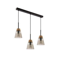 Nowoczesna Lampa wisząca DOMINO wys. 60cm 3xE27 15W IP20 | Czarny