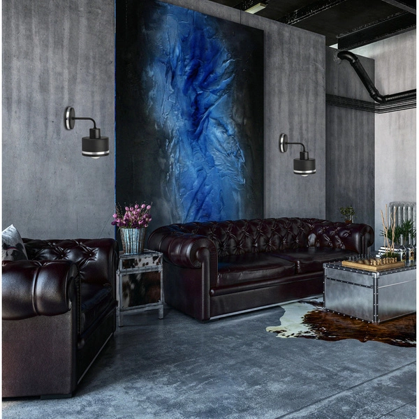 Kinkiet WAMA, czarny/srebrny, 1x40W E27