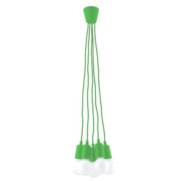 Lampa Wisząca DIEGO 5, PCV Zielona, E27 60W, SL.0583