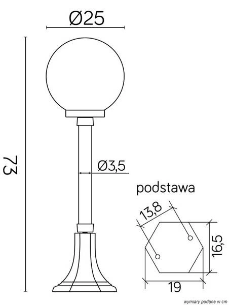 KULE CLASSIC K 5002/3/KP 250 wys 73cm