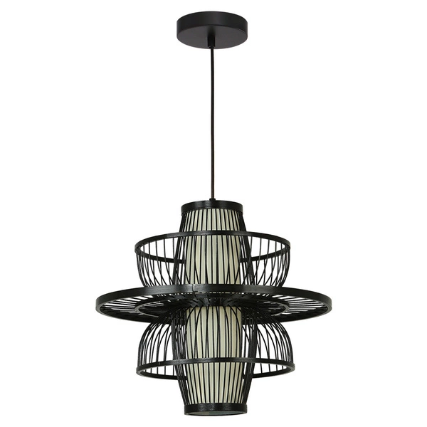 Ratanowa lampa wisząca Astra czarna 1xE27