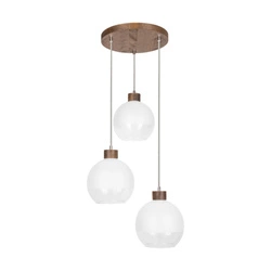 Linea Lampa Wisząca 3xE27 Max.60W Orzech/Transparentny/Szroniony 1860376R