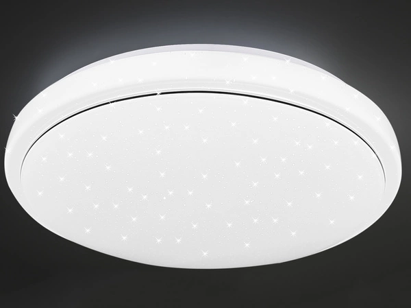 Plafon JASPER, 13-75123, 38 cm, biały/chrom, 24W LED, barwa neutralna 4000K, IP44