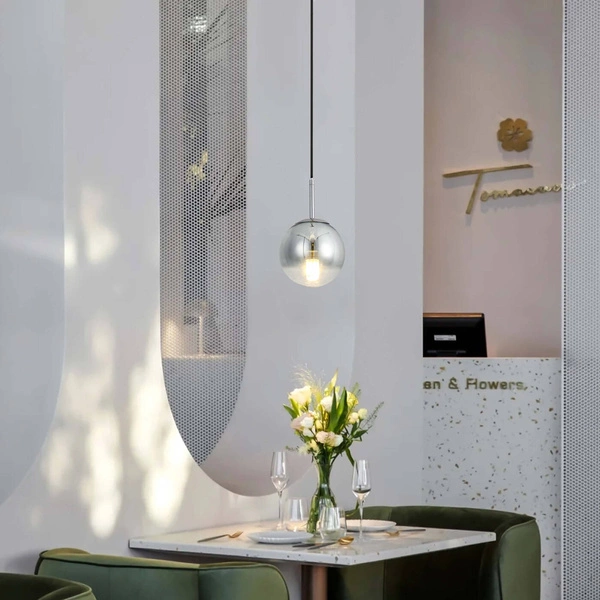 Lampa wisząca PALLA, mała, chrom, 1x40W E14