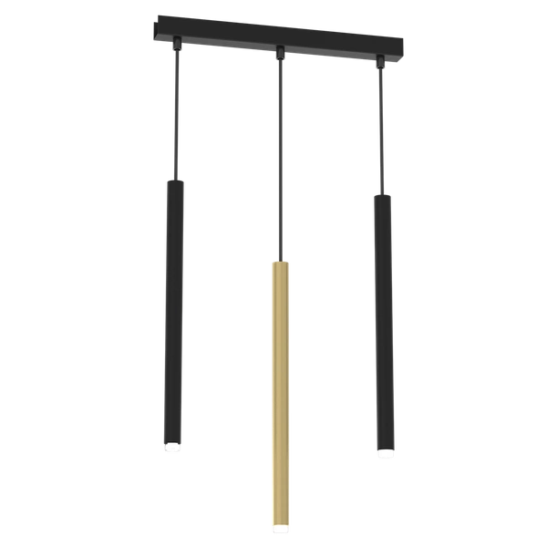 Lampa wisząca MONZA BRASS, MLP8841, czarno-złota, 3x8W G9