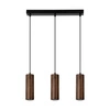 Lampa wisząca Pipe 3xGU10 LED Max.5W Drewno bukowe orzechowe/Czarny metal/Czarny kabel PCV 15593304