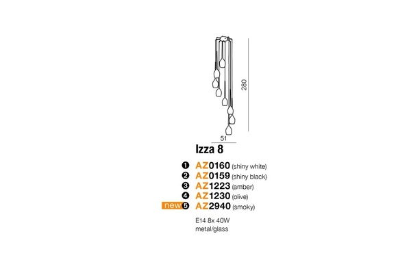 Azzardo IZZA 8 OLIVE 1230