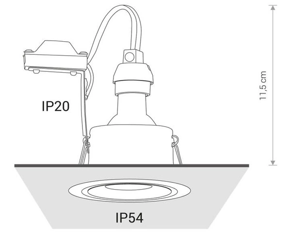 Oczko wpuszczane FOXTROT black GU10 IP54 do łazienki 8374