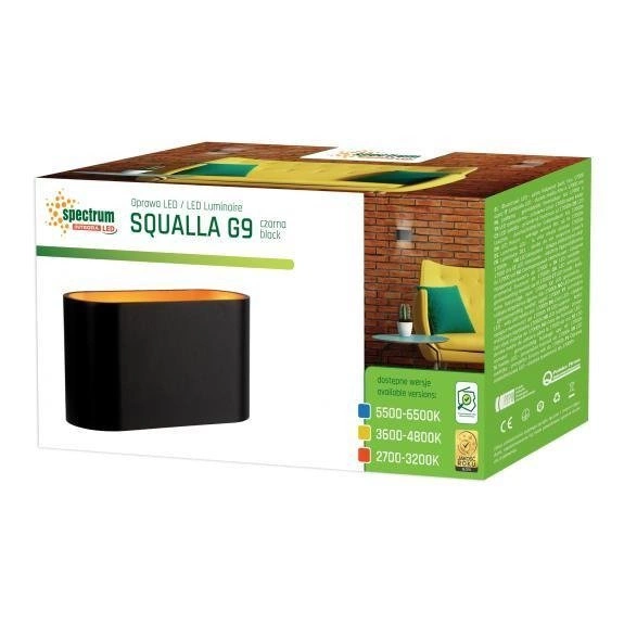 SQUALLA G9 IP20 CZARNA ZŁOTA