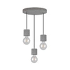 Strong Round Lampa Wisząca 3xE27 Max.60W Beton/Czarny 7169336R