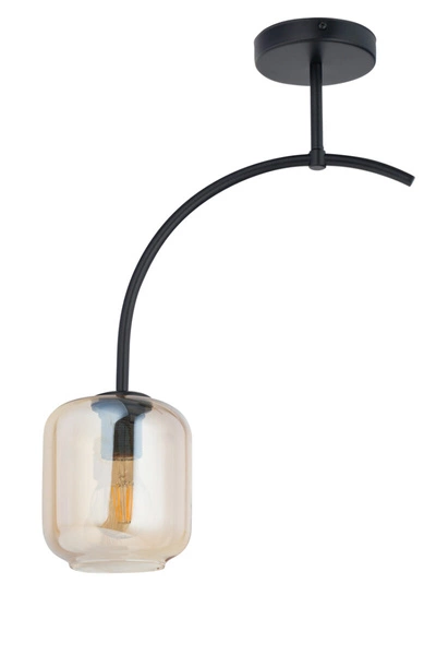 Klasyczna lampa wisząca do sypialni SHINE E27 60W wys. 52cm | bursztyn