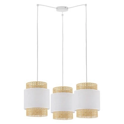 Lampa wisząca rattanowa abażur pająk BOHO WHITE szer. 70cm | biały 6537