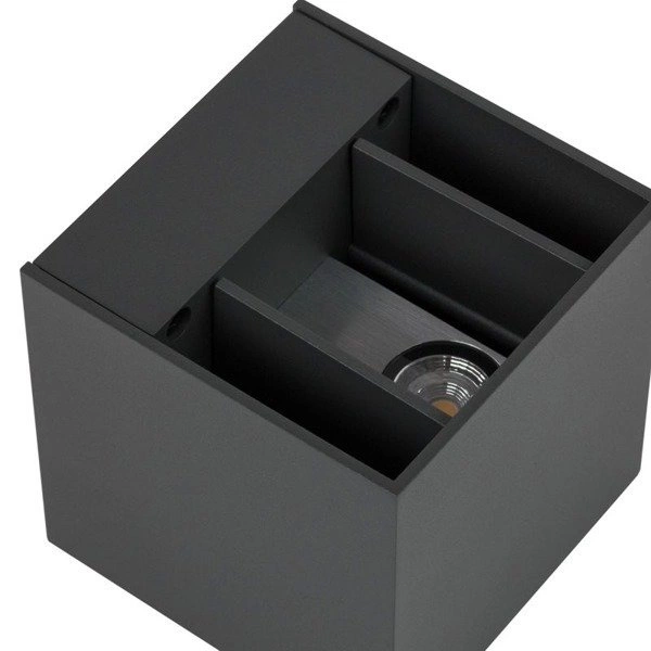 Kinkiet zewnętrzny CUBE SZARY antracyt 10cm