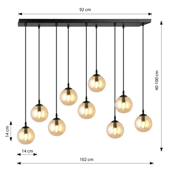 Lampa wisząca Emibig COSMO 9 BL MIODOWY 713/9