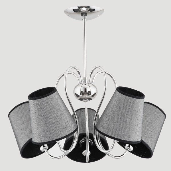 Żyrandol nowoczesny RIBERA śr. 53cm chrom/szary