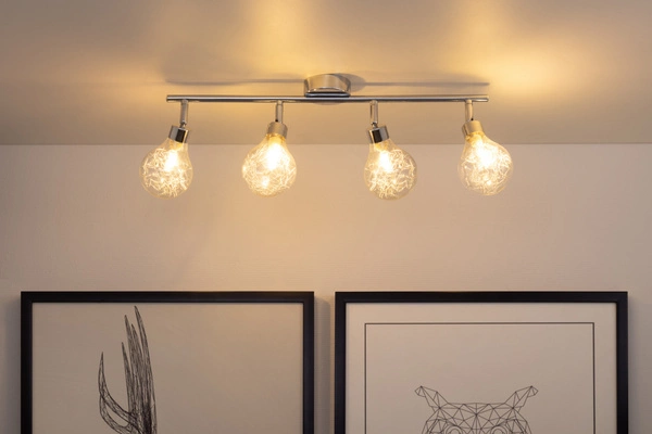 Lampa BULBS listwa sufitowa 4pkt żarówki metalowo - szklane 2507428