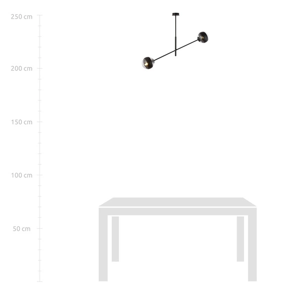 Lampa sufitowa Emibig LINEAR 2 Czarny/STRIPE 1168/2