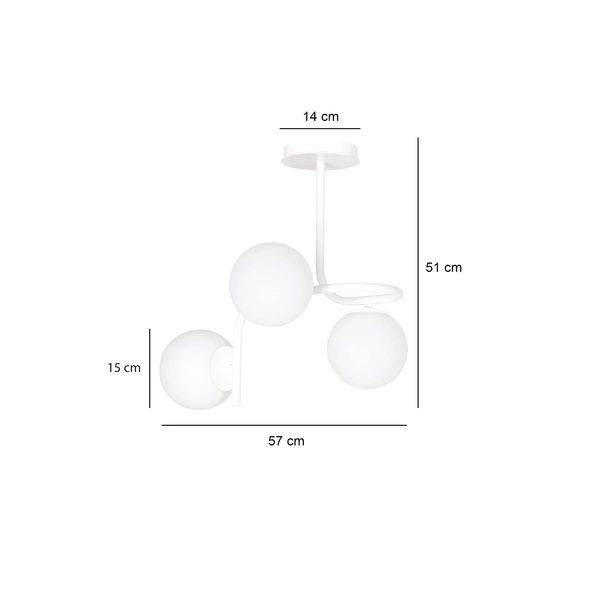 Lampa sufitowa Emibig KALF 3 Biały 1031/3