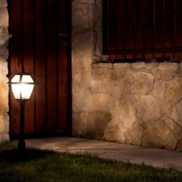 Witraż lampa stojąca ogrodowa K 4011/1/N | czarny