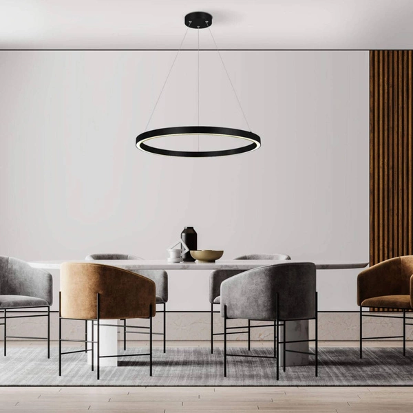 Midway lampa wisząca mała śr.60cm pierścień LED 40W | czarny