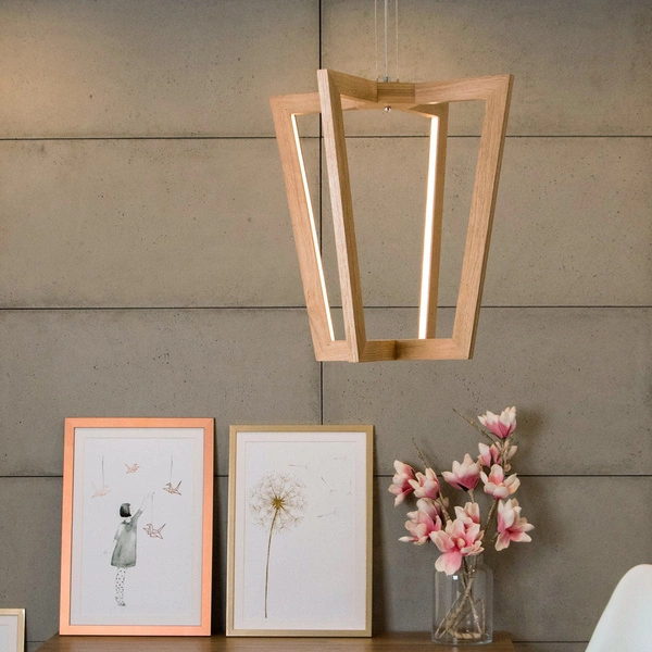 Lampa Wisząca Leif ''In'' 4xLED 24V Zintegrowana 2520lm 3000K 27W Dąb Olejowany/Przezroczysty Kabel PCV 1509174