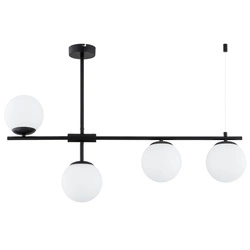 Lampa sufitowa ALFA FORT CZARNA & BIAŁA 4xE14 88cm | 63337