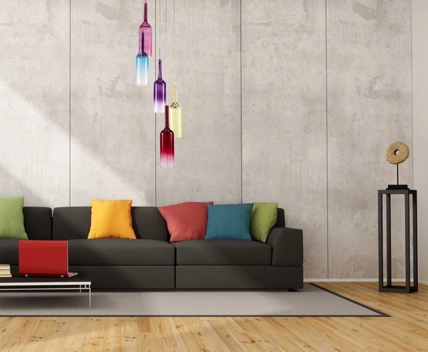 Lampa wisząca w kształcie butelki 1xLED zintegrowany 285lm 3000K 3W chromowany metal/przezroczysty kabel PVC/różowe szkło 1185113