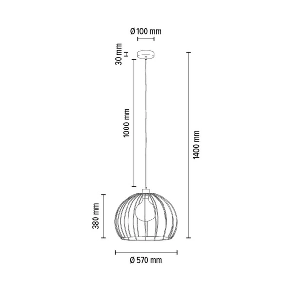 Lampa wisząca Coop 1xE27 maks. 60W czarny metal/czarny kabel PVC 1883904