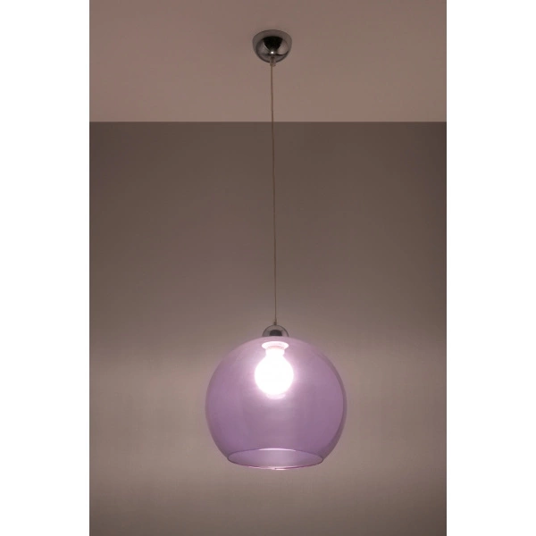 Szklana lampa wisząca BALL SL.0255 Fioletowa 1xE27