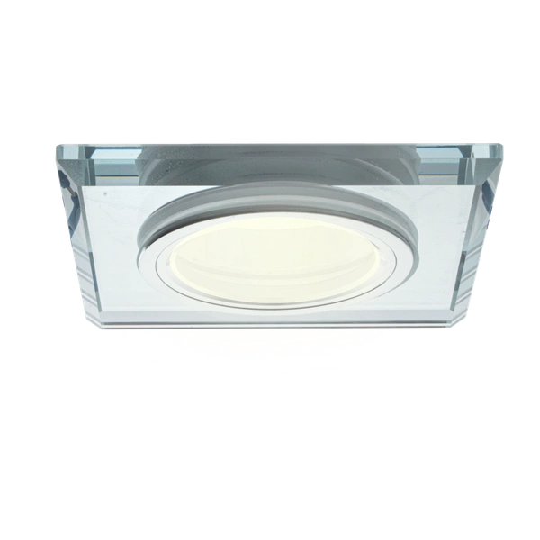 Oczko sufitowe szklane KWADRATOWE Kolor: SREBRNY EKOS270