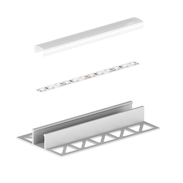 Profil LED P17-2 pod płytki 200cm szer. 16mm | do osłonek C1 C4 | srebrny