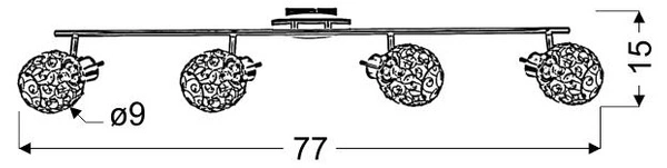 Lampa sufitowa/ścienna HORUS listwa 94-19165 chrom 4xG9