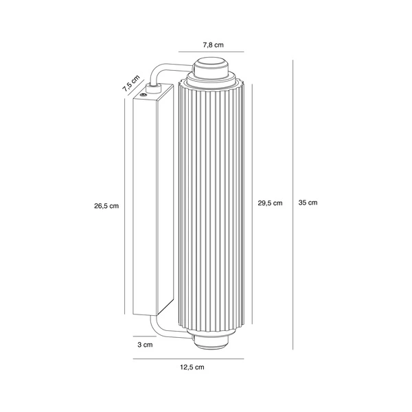 Kinkiet NIMAL E14 Szkło | Mosiądz