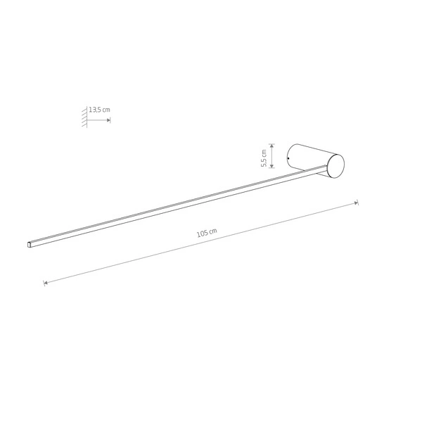 Kinkiet ARM LED L 105cm 14W barwa ciepła 3000K | czarny 10367
