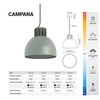 Lampa wisząca industrialna CAMPANA 16W neutralna 4000K srebrny śr. 28cm kąt 50st