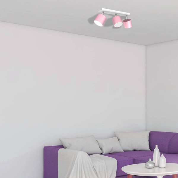 Lampa sufitowa DIXIE PINK 3x GX53 szer. 34cm | różowy
