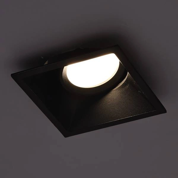 Oczko Sufitowe Podtynkowe Kwadratowe Ruchome, MLOS7242, czarne, 1x50W GU10