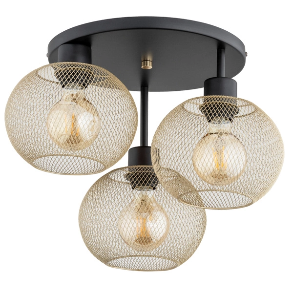 Lampa sufitowa ALFA KERSO MIX CZARNO-ZŁOTA 3xE27 43cm | 62348