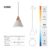 Lampa wisząca nowoczesna CONO 7W ciepła 3000K czarny/różowe złoto śr. 7,2cm