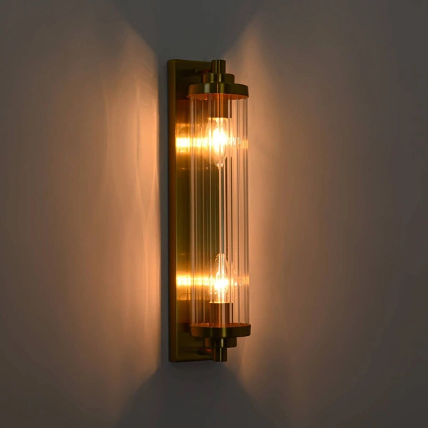 Designerska lampa ścienna kinkiet LORENZO 2x E14 | złoty