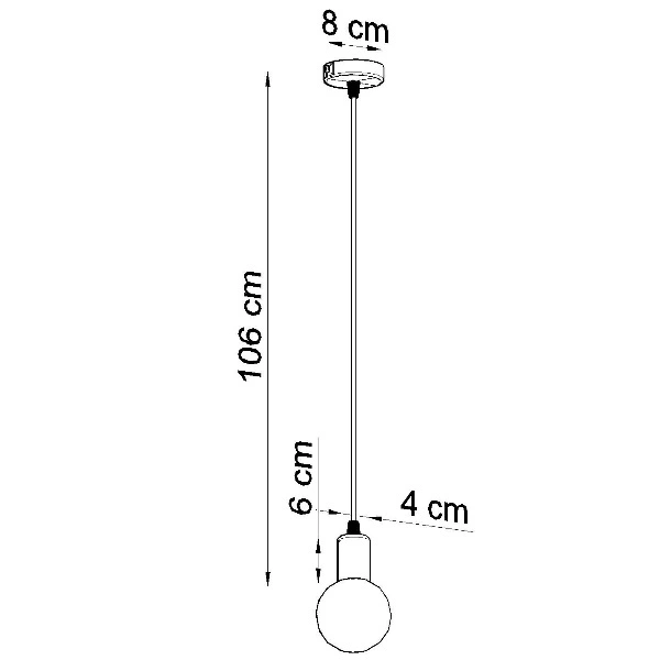 Lampa Wisząca EDISON SL.0153 czarny / żółty 1xE27