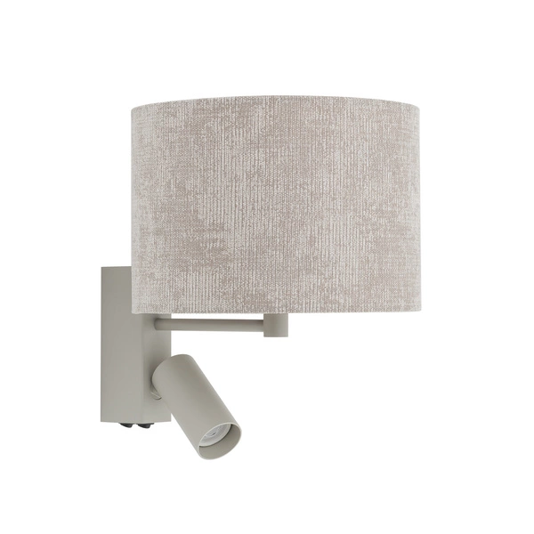 Kinkiet CEDRO A E27+miniGU10  wys.30cm szer.23cm włącznik | Beż-Silk gray 11668