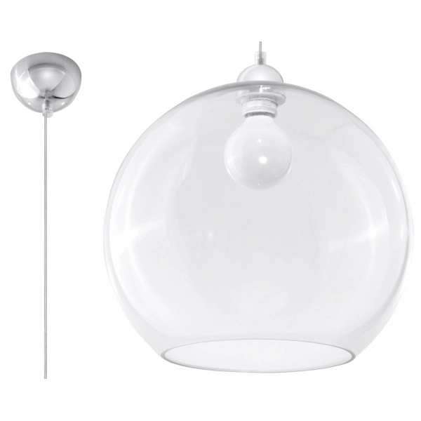 Nowoczesna lampa wisząca MARCO SL.0272 chrom/transparentny 1xE27