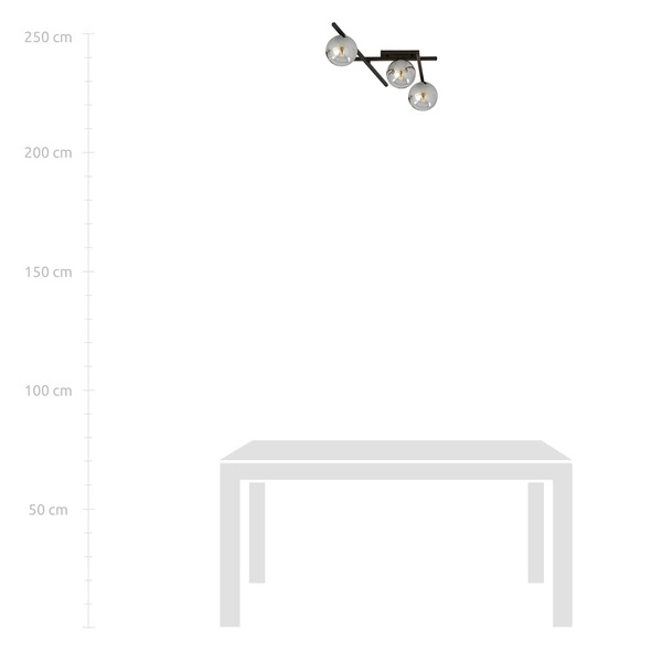 Lampa sufitowa Emibig SMART 3 Czarny/GRAFIT 1104/3