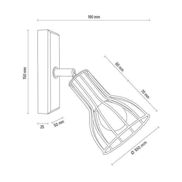 Kinkiet Megan Wood 1xE14 Max.40W Drewno Brzozowe/Czarny Metal 2344160