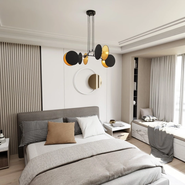 Lampa wisząca Emibig MOTIF 4 Czarny/GOLD 1325/4