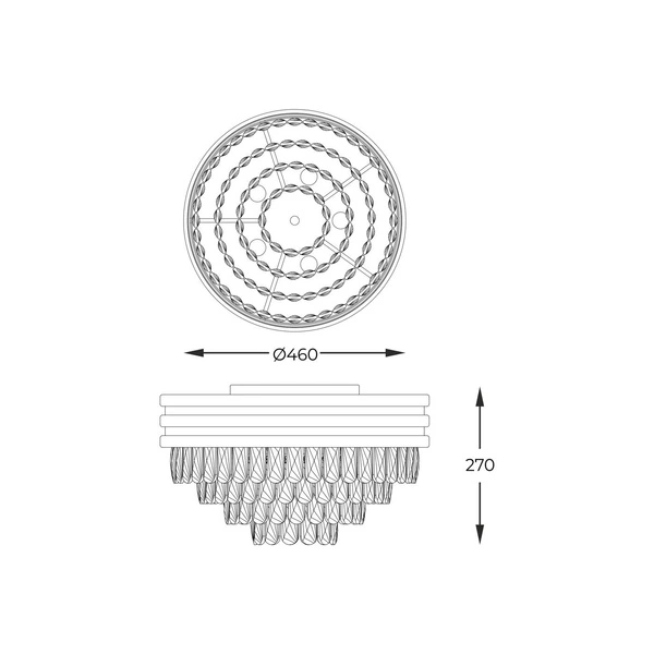C0525-05A-V6B5 NAICA LAMPA SUFITOWA ZŁOTA/GOLD