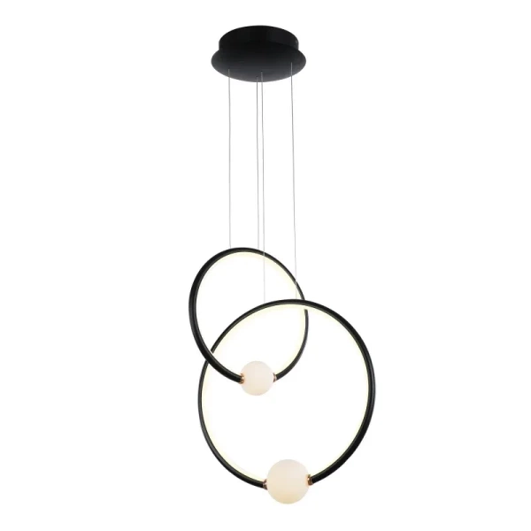 Lampa wisząca LOZANNA dł. 43cm 44,8W LED ciepła biel 3000K | czarny/różowy