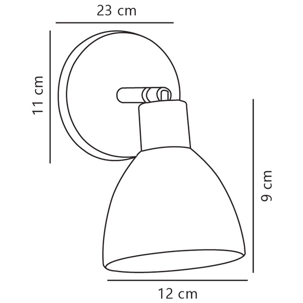 Kinkiet RAY E14 25W Metal | Czarny