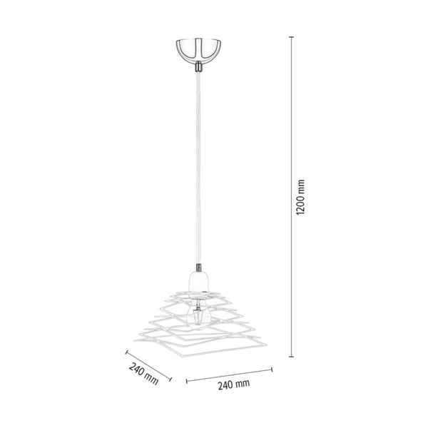 Lampa Wisząca Komet 1xE27 Max.60W Chromowany Metal/Biały Metal/Biały Kabel PCV 1855102